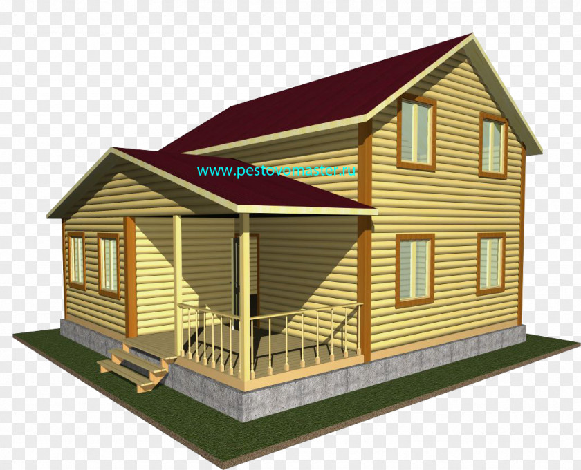 House Cottage Siding Log Cabin Facade PNG