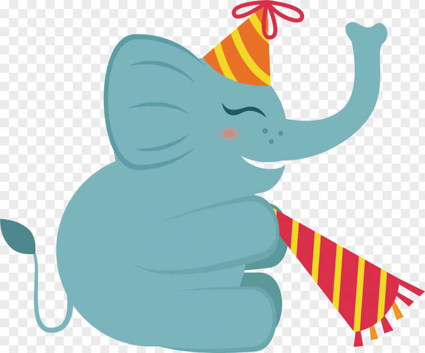 Lovely Blue Elephant PNG