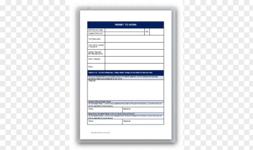 Permit Template Work Document Form To PNG