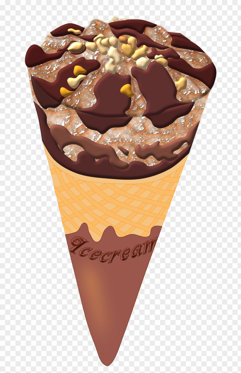 Ice Cream Image Cone Chocolate Waffle PNG