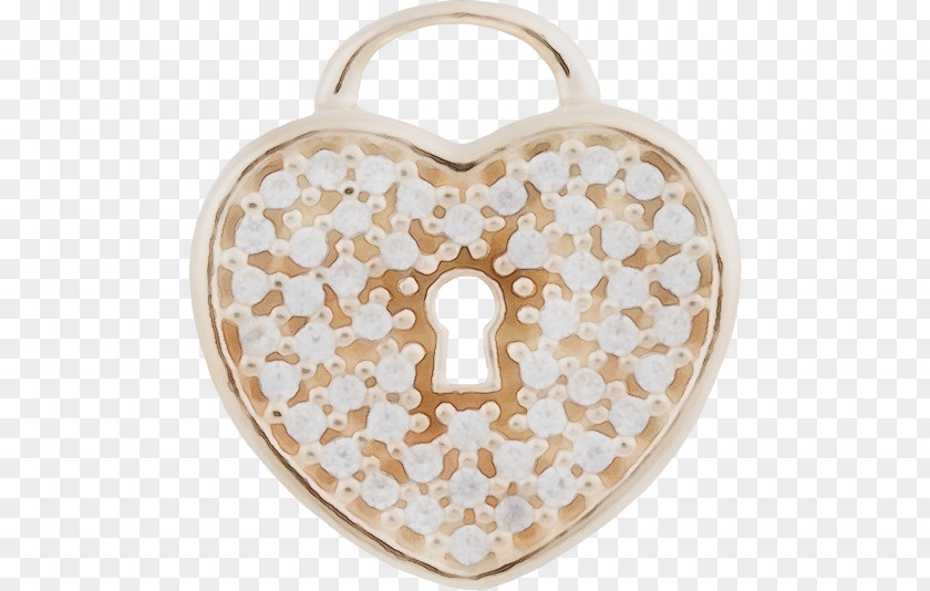 Metal Heart Beige Brown Fashion Accessory Pattern PNG