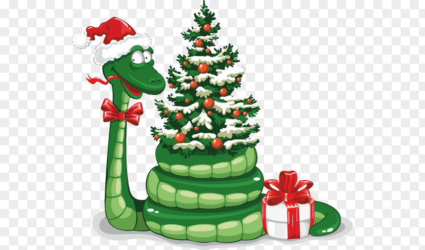 Creative Snake Santa Claus Christmas Ornament PNG