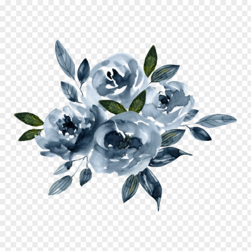 Silver Petal Bouquet Of Flowers Drawing PNG