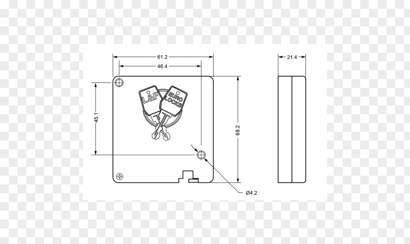500 Euro Euro-Locks France Technical Drawing Latch PNG