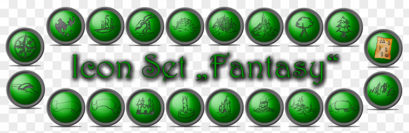 Button Set Green Graphics Font PNG