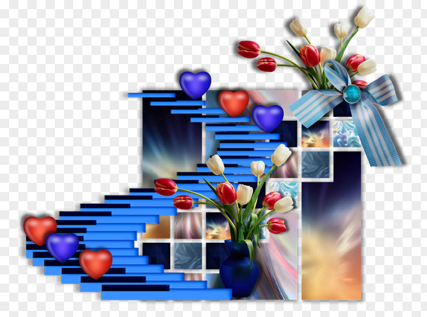 Design Floral Cobalt Blue PNG