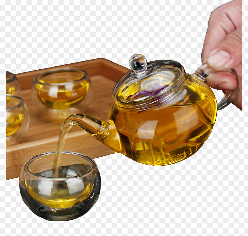 Glass Tea Machine Flowering Butter Teapot PNG