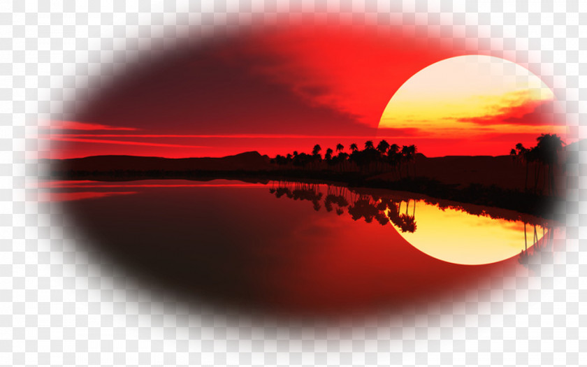 Poster Sunset Sunrise Oil Painting Canvas PNG