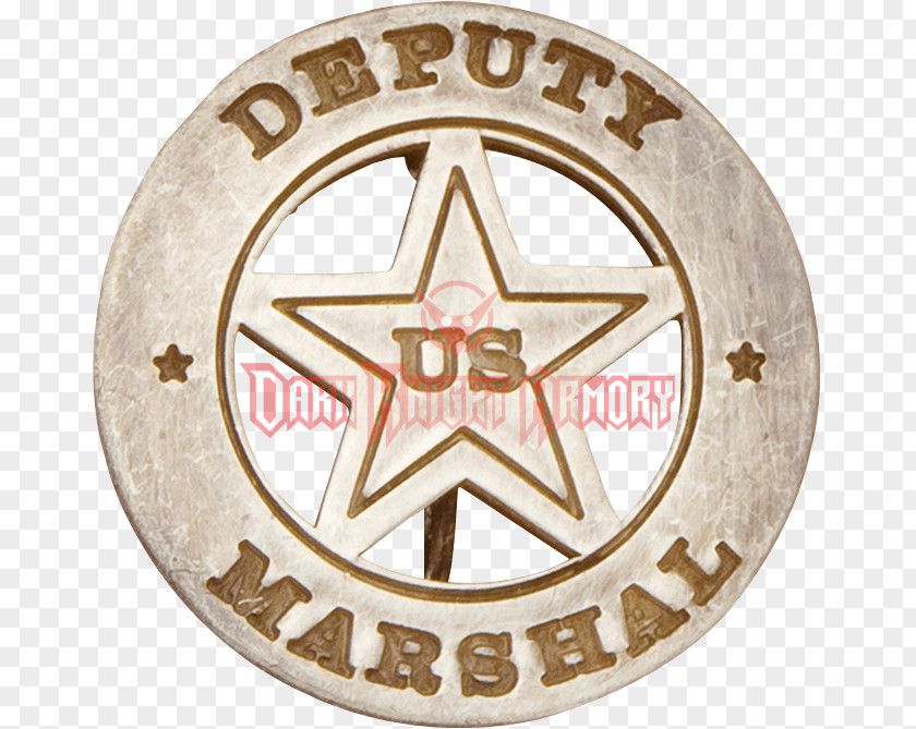 Round Badge American Frontier United States Marshals Service Western California PNG