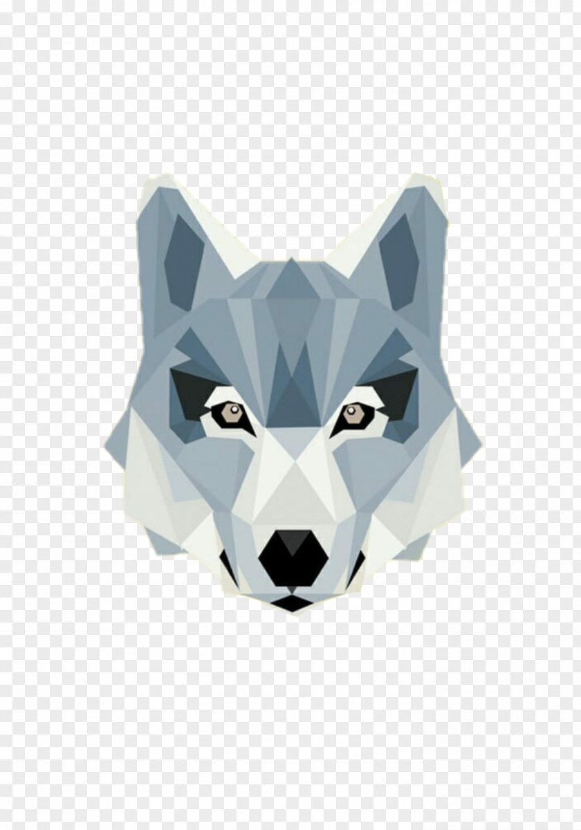 Shape Gray Wolf Geometric Cat Wall Decal PNG