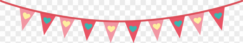 Valentine Pull Color Flag Vector Material Download PNG