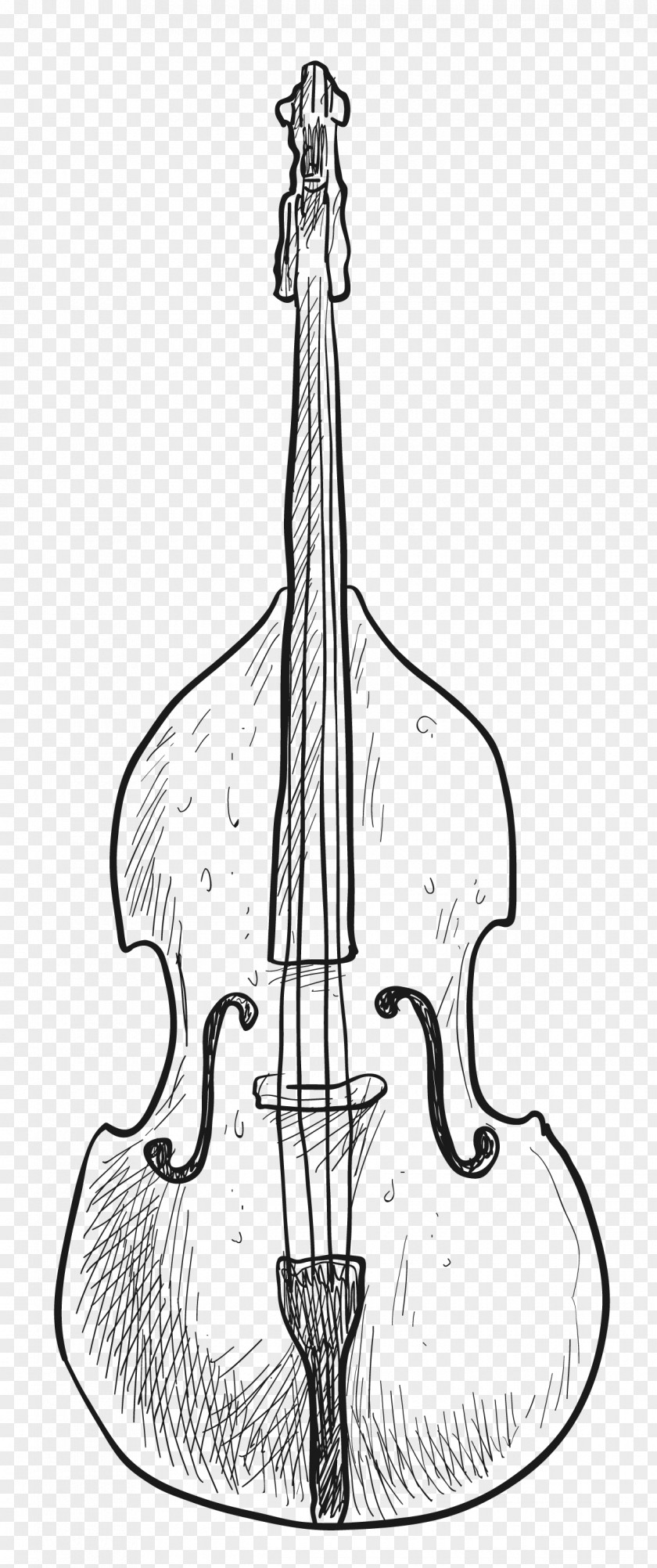 Vintage Calligraphy Double Bass Violin Cello Design PNG