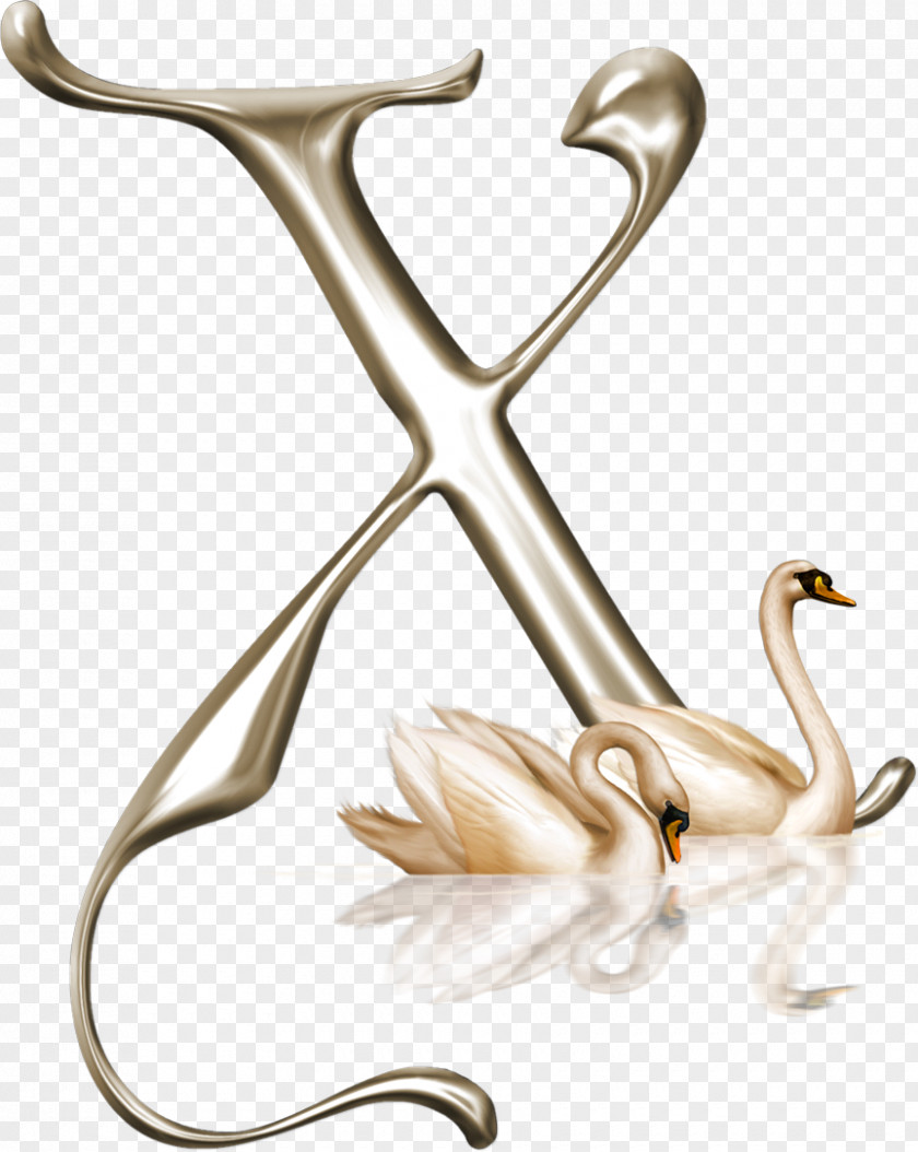 Cute Swan Cygnini Alphabet Clip Art PNG