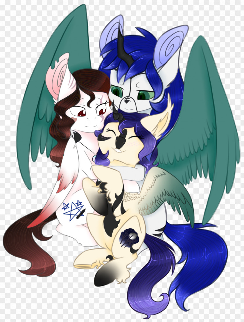 Family Hug Horse Legendary Creature Cartoon Fiction PNG