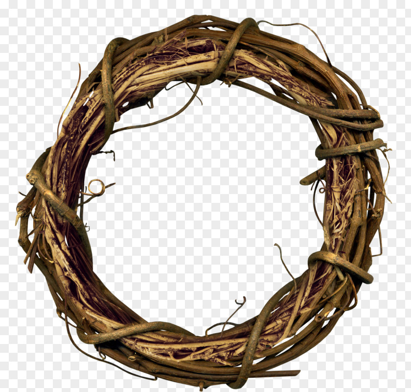 Messy Grass Wood Rattan Mirror Calameae PNG