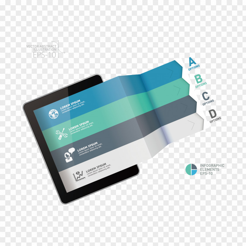 Vector Tablet Computer Information Map Infographic Page Layout Diagram PNG