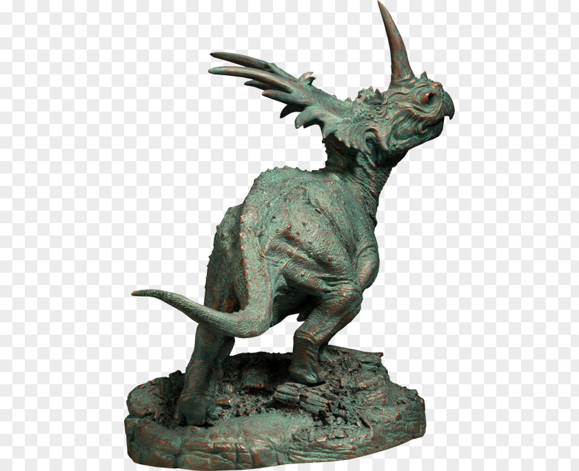The Dinosauria Bronze Sculpture Styracosaurus Velociraptor PNG