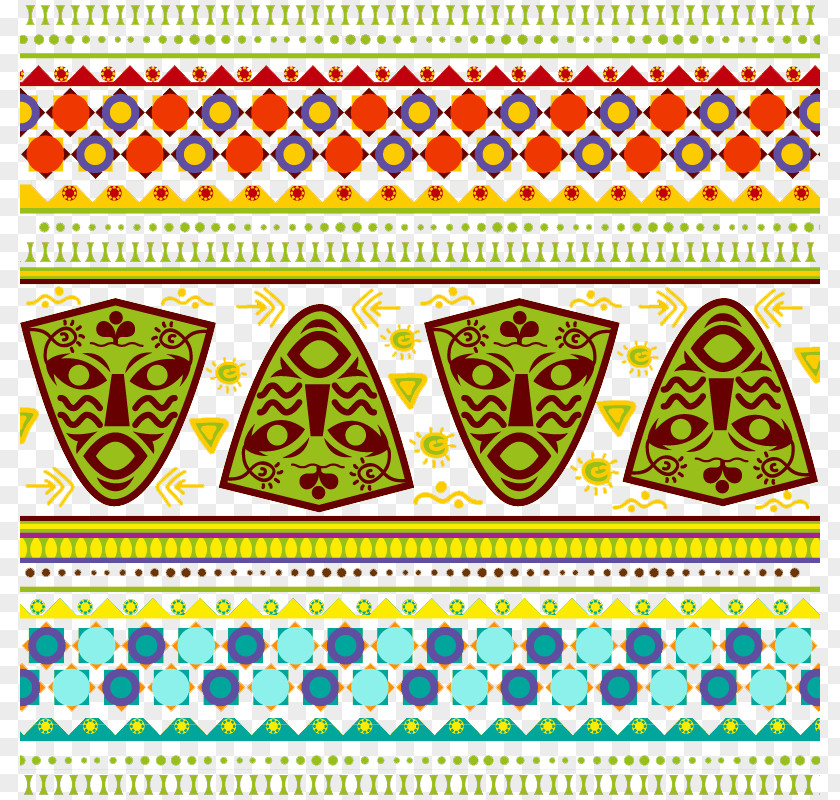 Africa Motif PNG Motif, Creative African ethnic background pattern material, multicolored tribal clipart PNG
