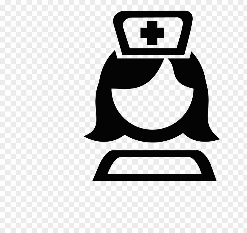 Black And White Cartoon Nurse Head Logo Nursing Apple Icon Image Format PNG