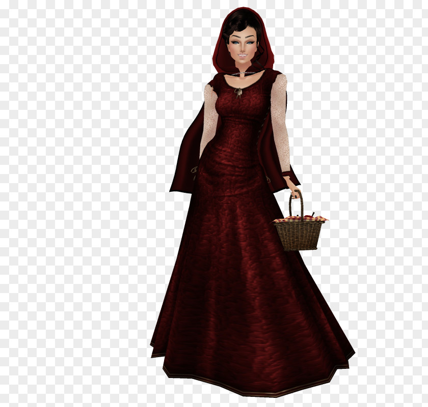 Dress Gown Shoulder Maroon PNG