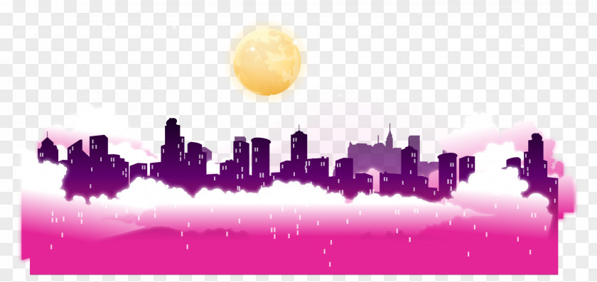 Pink Vector Material City PNG