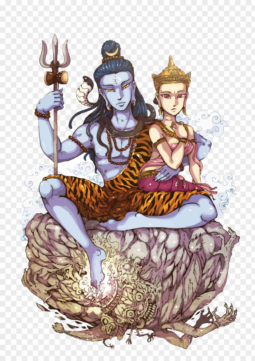 Vector Cartoon Ten Wins Festival Shiva Parvati DeviantArt Kali Hinduism PNG
