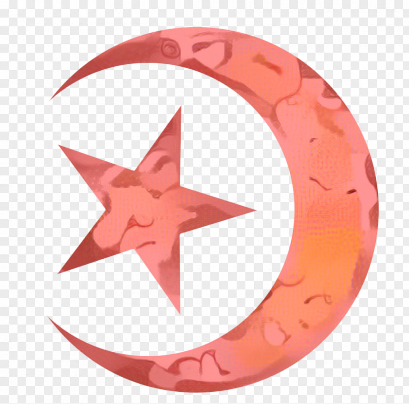 Crescent Star Red PNG