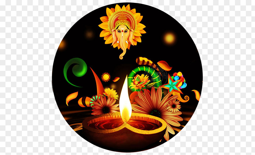 Indian Festivals Happy Diwali Ganesha Wish Happiness PNG