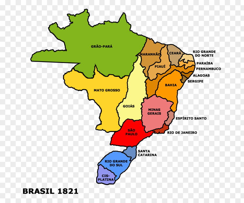 Map Of Brazil Federative Unit Cisplatine War Cisplatina First Reign PNG