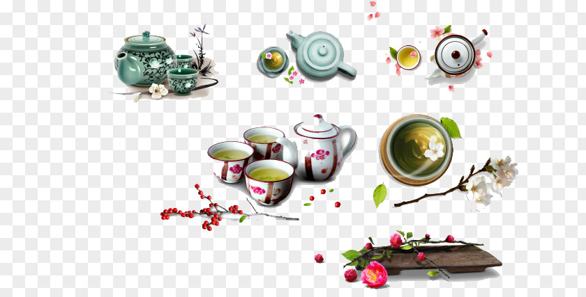 Tea Set Teaware Teapot Chinese Ceremony PNG