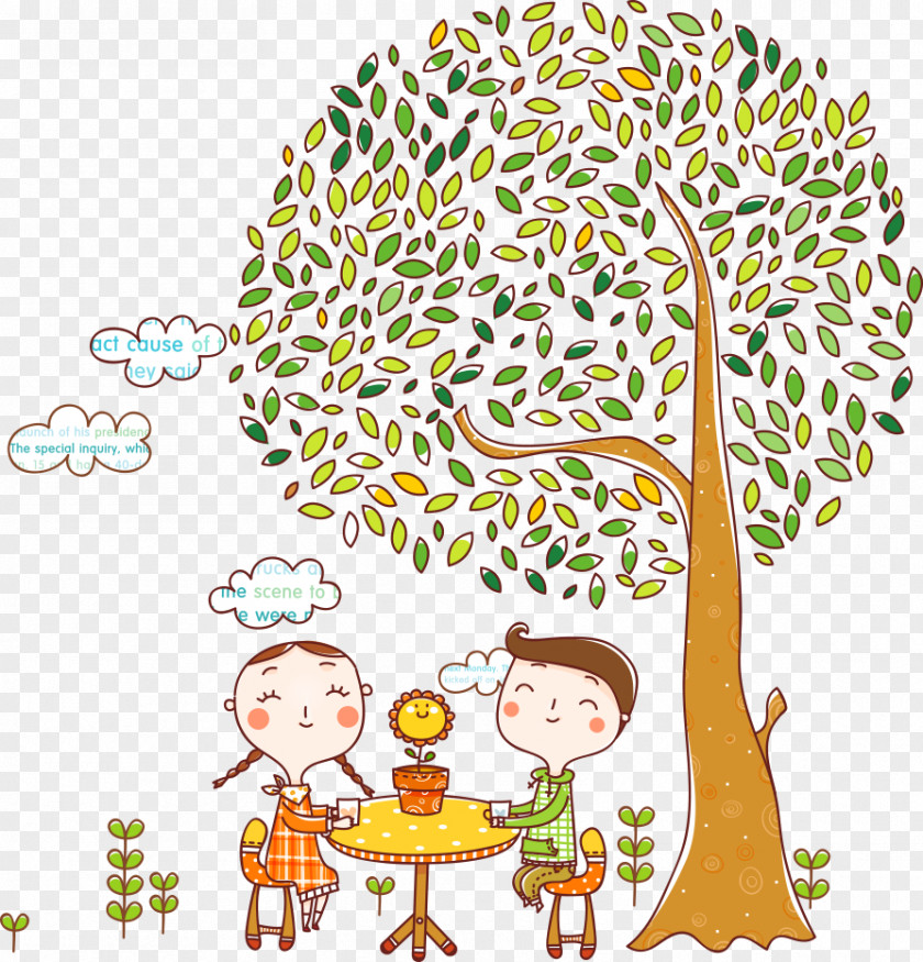 Vector Tree Child Illustration PNG