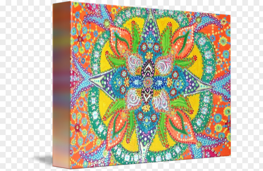 Watercolor Mandala Paisley Gallery Wrap Canvas Painting Printmaking PNG