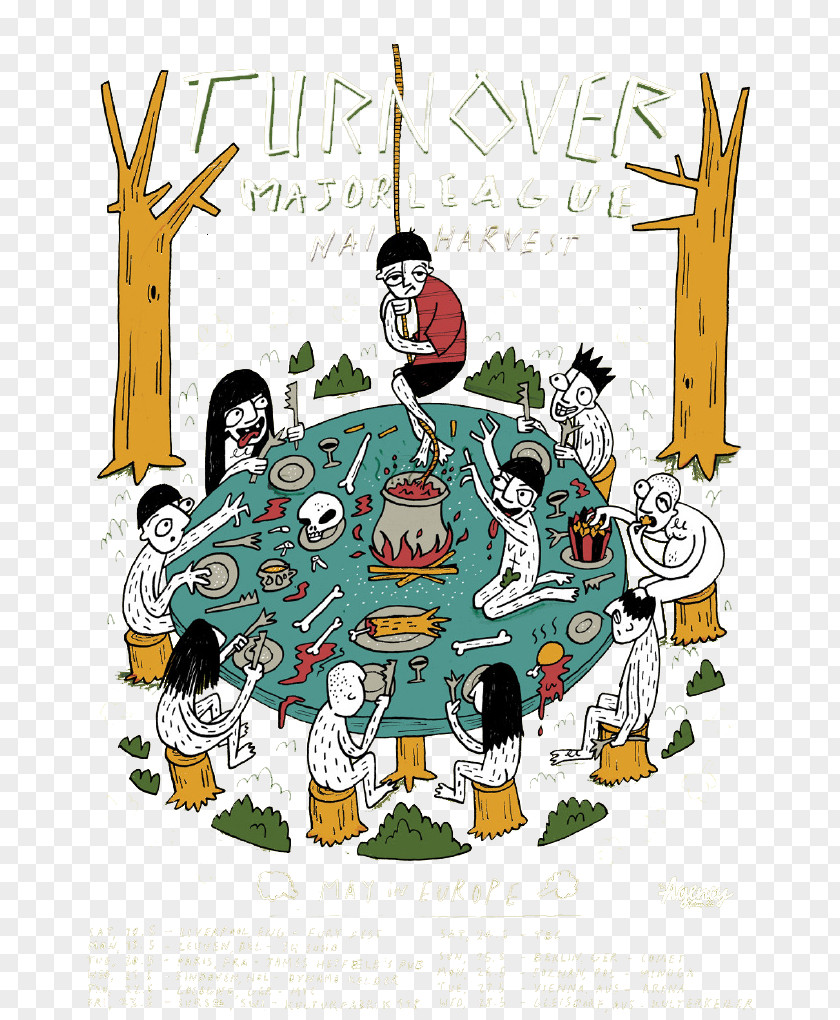 Cartoon Forest Feast Poster Text Illustration PNG