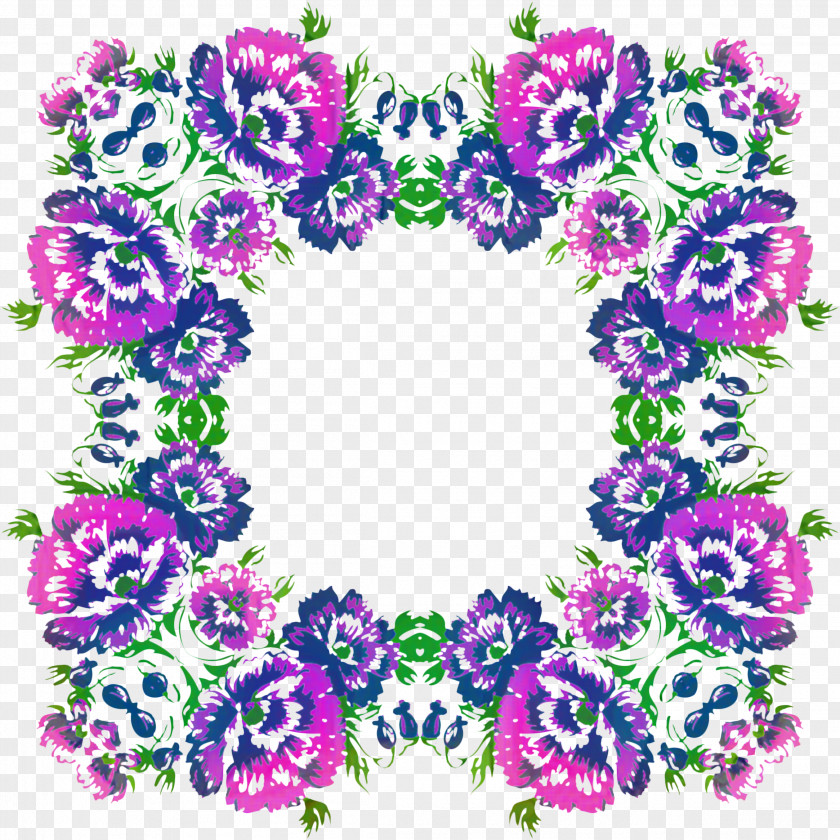 Magenta Plant Watercolor Flower Wreath PNG