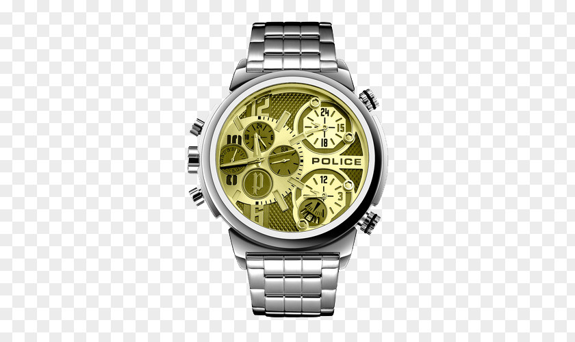 Police Three Chronograph Quartz Watch Clock PNG