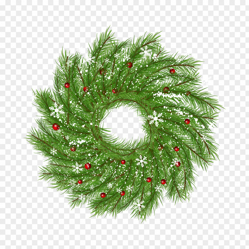 Vector Christmas Wreath Tree Garland Santa Claus PNG