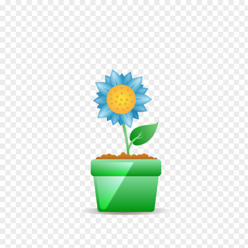 Blue Sunflower Flower Common Euclidean Vector Vecteur PNG