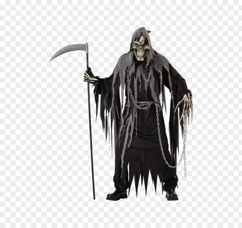 Grim Reaper Robe Death Halloween Costume Party PNG