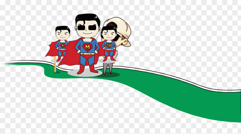 Little Superman Illustration PNG