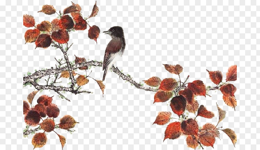 Bird Branches Paper Chinese Painting Twig Branch PNG