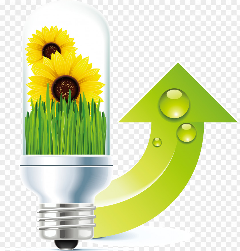 Grass Sunflower Light Bulb Elements Royalty-free Clip Art PNG