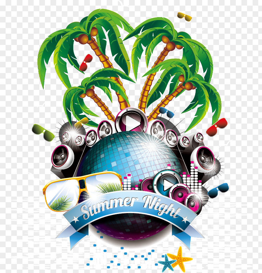 Great Posters Decorative Elements Summer Party Flyer PNG