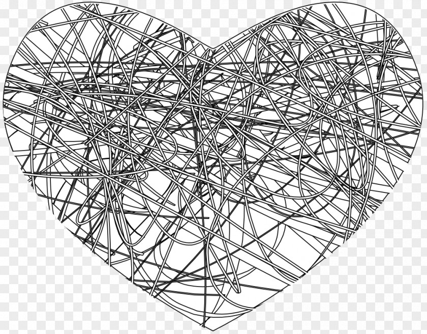 Heart Line Black And White Drawing Art Clip PNG