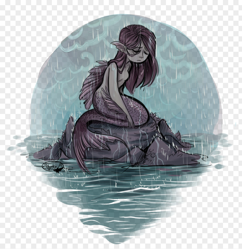 Mermaid Art Kisses In The Rain PNG