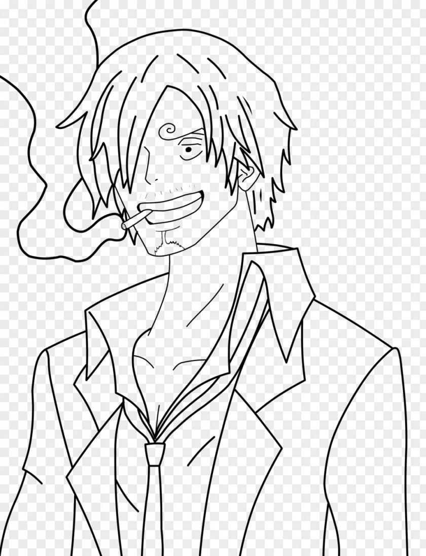 One Piece Line Art Vinsmoke Sanji Usopp Drawing PNG