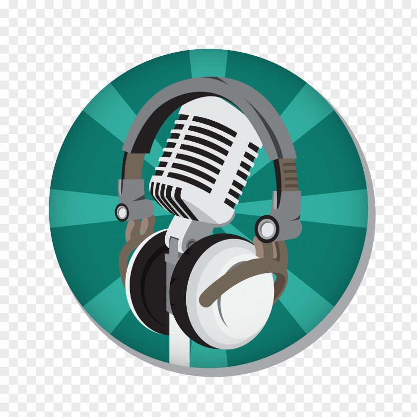 Vector Hand-painted Microphone And Headset Radio Animation Filmmaking PNG