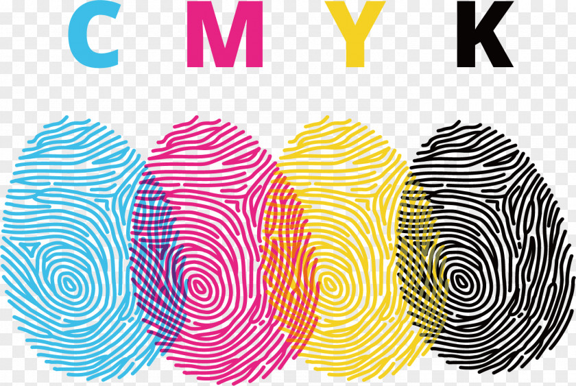 CMYK Finger Print Design Color Model Fingerprint Euclidean Vector PNG