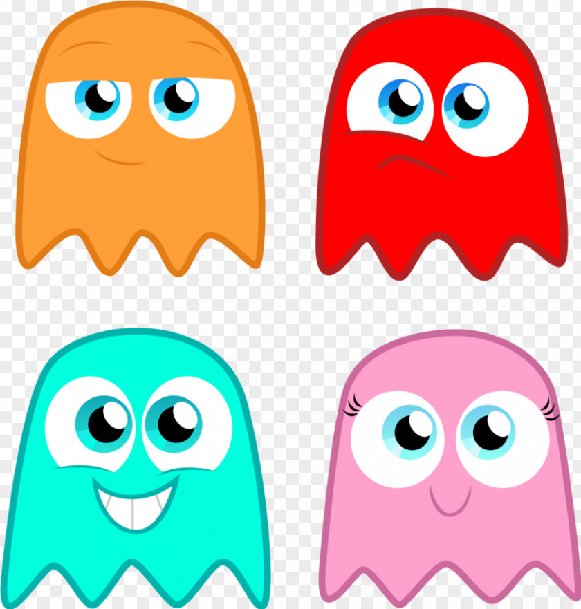 Blue Ghost Cliparts Baby Pac-Man Ms. Games Ghosts PNG