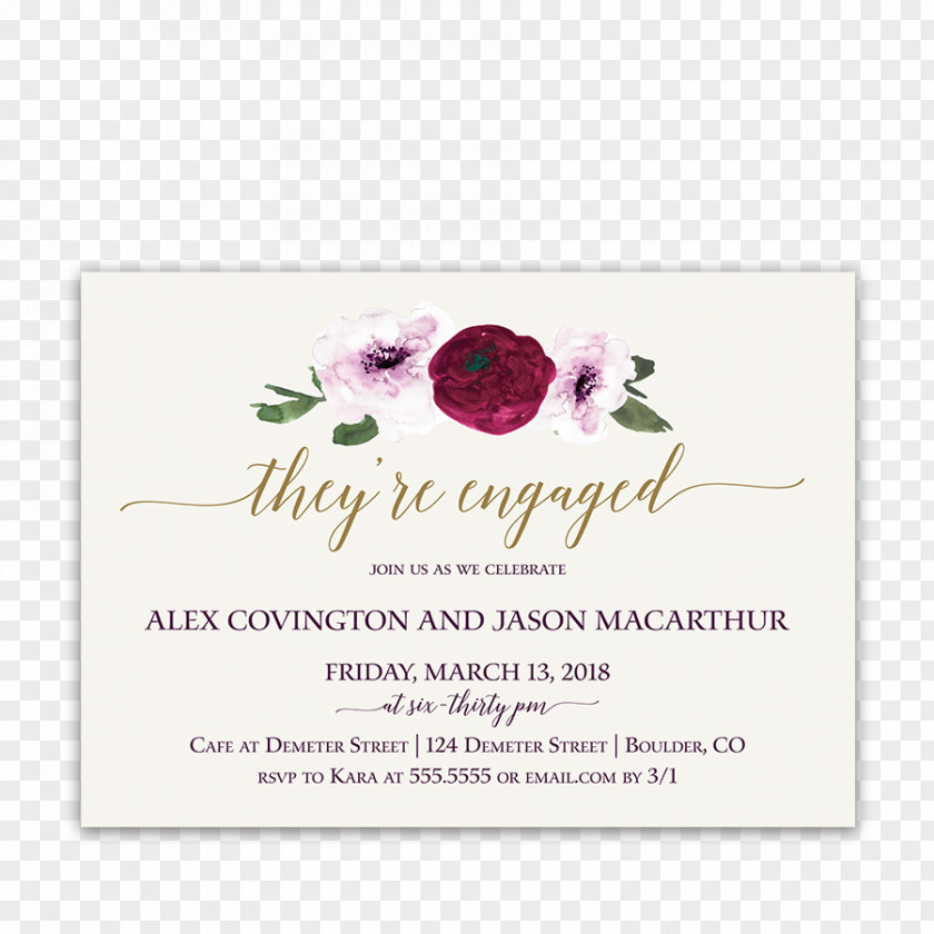 Flower Invitation Wedding Engagement Party Floral Design PNG