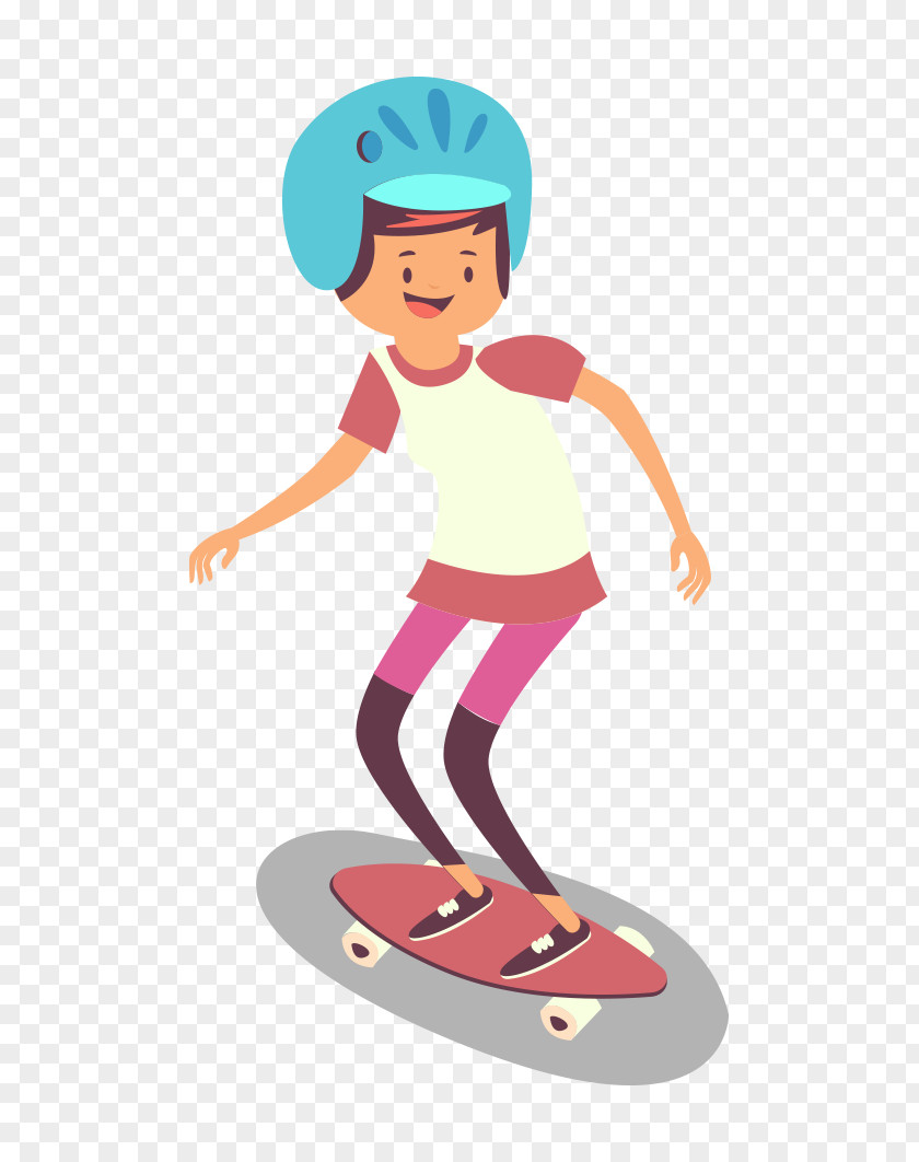 Vector Female Skateboard PNG